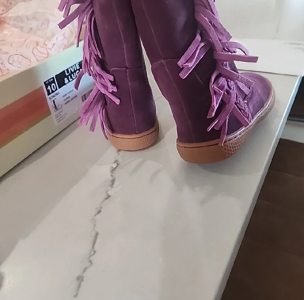 Purple Suede Livie And Luca Matilad Jane Girls Boots Size 10